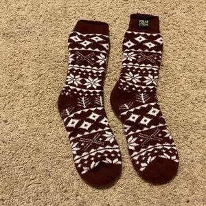 Polar Extreme Women's Festive Brown and White Socks